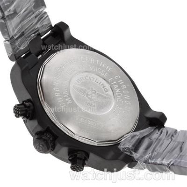 Breitling Super Avenger Working Chronograph Full PVD with White Dial