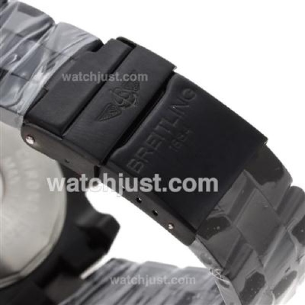 Breitling Super Avenger Working Chronograph Full PVD with White Dial