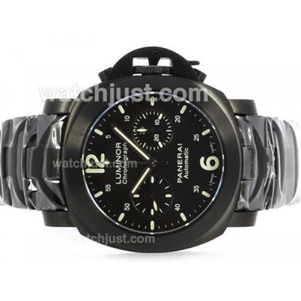 Panerai Luminor Chronograph Lemania Movement With Full PVD Case S/S