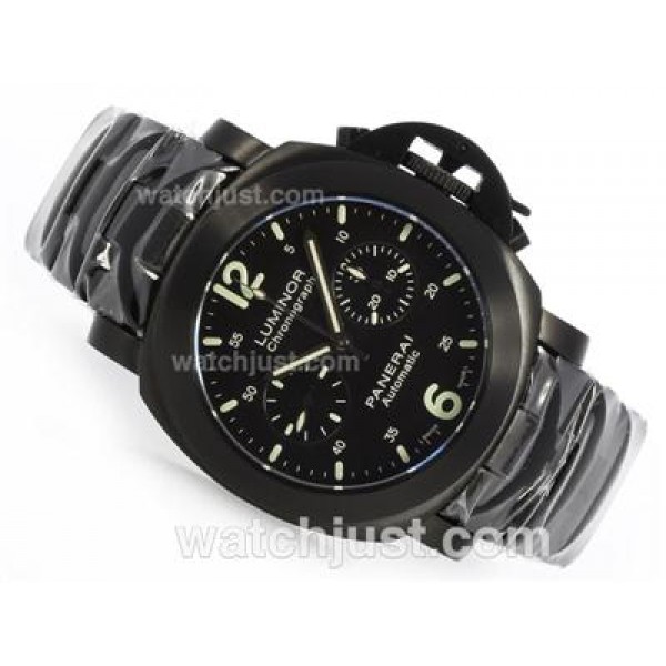 Panerai Luminor Chronograph Lemania Movement With Full PVD Case S/S