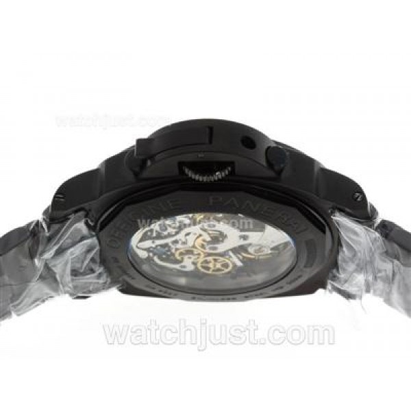 Panerai Luminor Chronograph Lemania Movement With Full PVD Case S/S