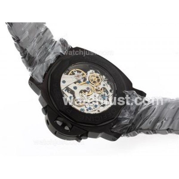 Panerai Luminor Chronograph Lemania Movement With Full PVD Case S/S