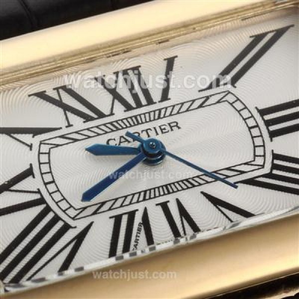 Cartier Classic Gold Case with White Dial-Couple Watch