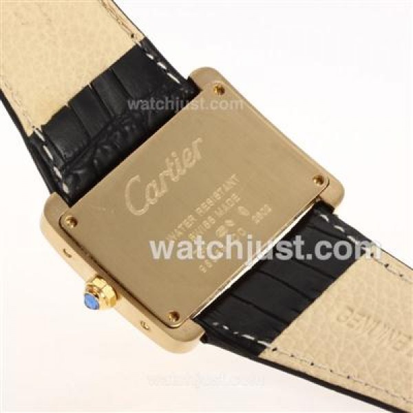Cartier Classic Gold Case with White Dial-Couple Watch