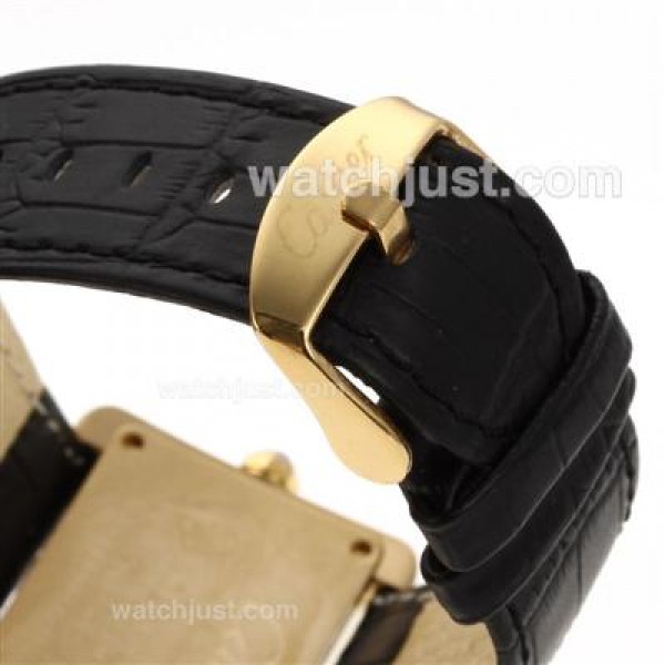 Cartier Classic Gold Case with White Dial-Couple Watch