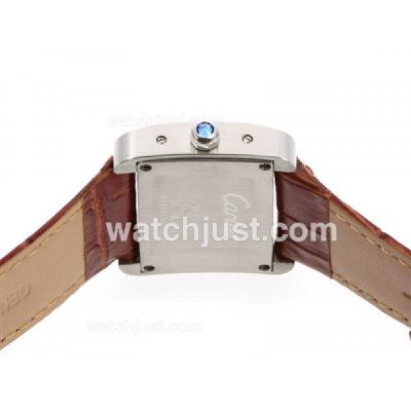Cartier Classic with White Dial-Leather Strap