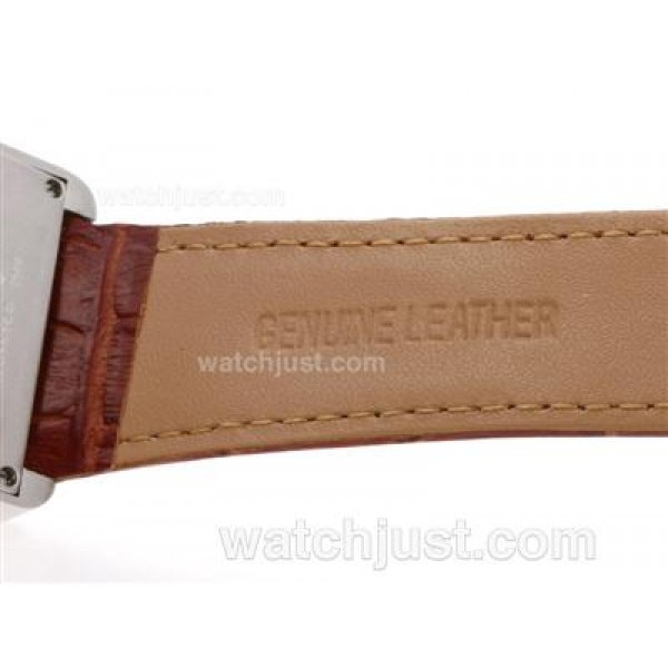 Cartier Classic with White Dial-Leather Strap