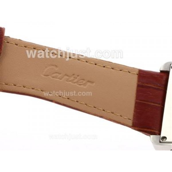 Cartier Classic with White Dial-Leather Strap