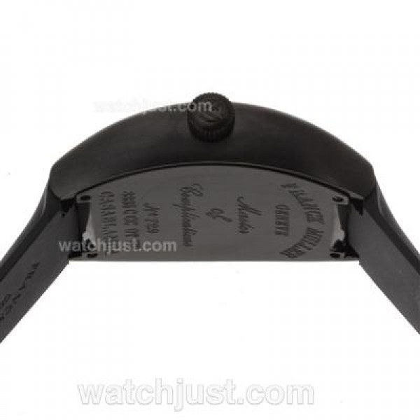 Franck Muller Crazy Hours Automatic PVD Case with Black Dial-Rubber Strap