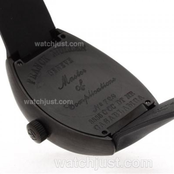 Franck Muller Crazy Hours Automatic PVD Case with Black Dial-Rubber Strap