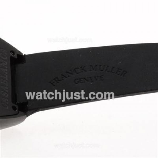Franck Muller Crazy Hours Automatic PVD Case with Black Dial-Rubber Strap