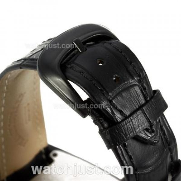 Franck Muller Crazy Hours Automatic PVD Case with Black Dial-Leather Strap