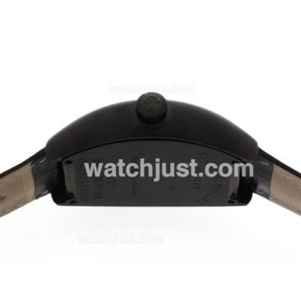 Franck Muller Crazy Hours Automatic PVD Case with White Dial-Leather Strap