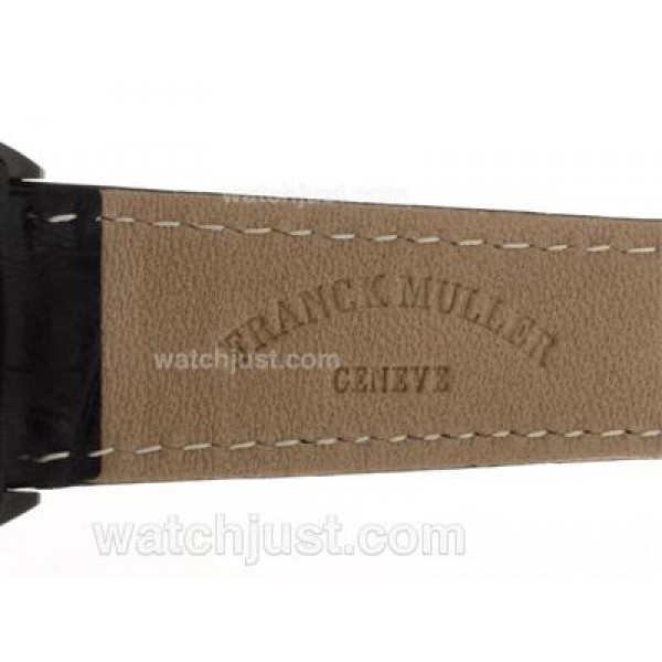 Franck Muller Crazy Hours Automatic PVD Case with White Dial-Leather Strap