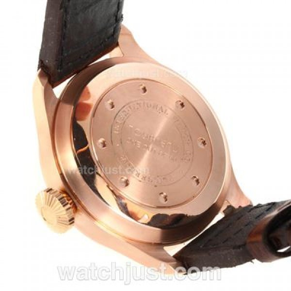 IWC Big Pilot Power Reserve Automatic Rose Gold Case with Brown Dial-Leather Strap
