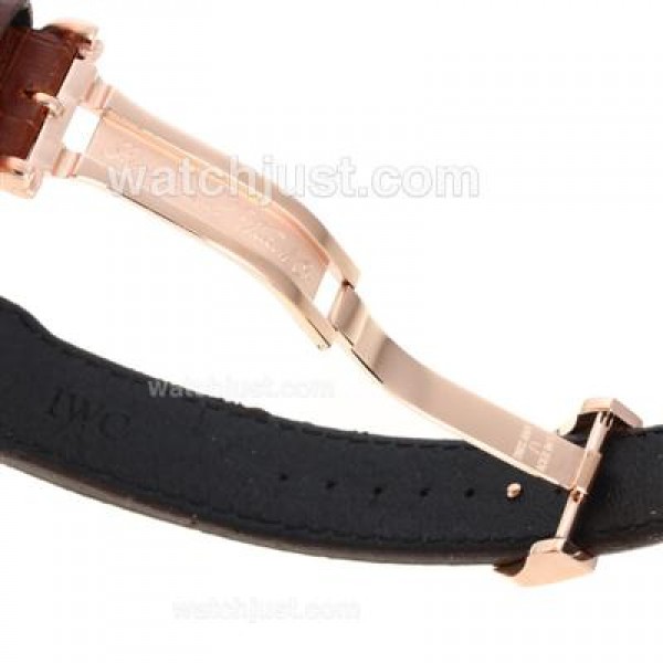 IWC Big Pilot Power Reserve Automatic Rose Gold Case with Brown Dial-Leather Strap
