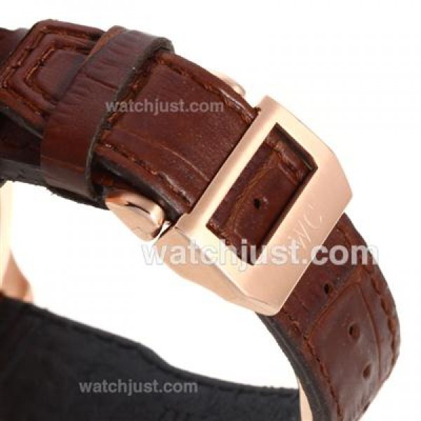 IWC Big Pilot Power Reserve Automatic Rose Gold Case with Brown Dial-Leather Strap