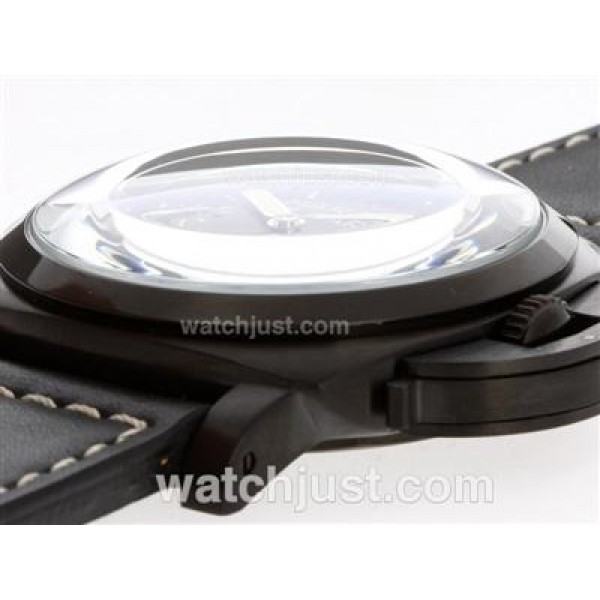 Panerai Marina Militare Unitas 6497 Movment Swan Neck PVD Case with Black Dial