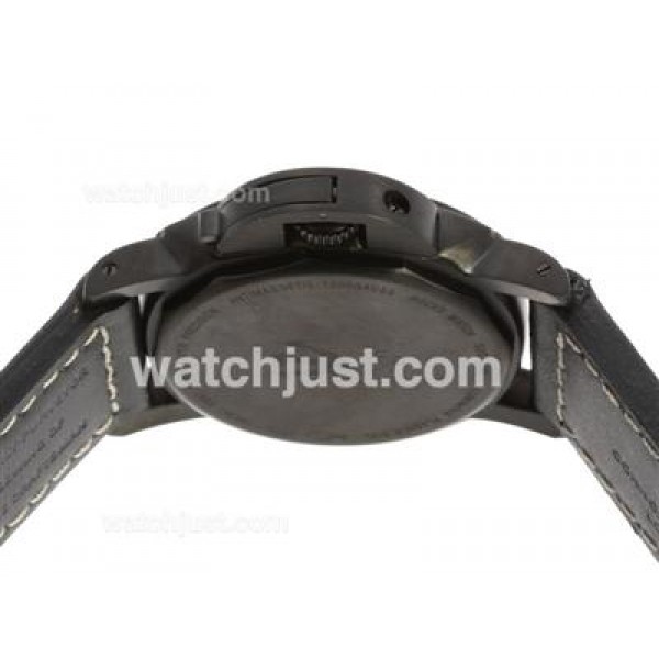 Panerai Marina Militare Unitas 6497 Movment Swan Neck PVD Case with Black Dial