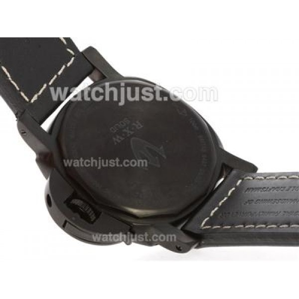Panerai Marina Militare Unitas 6497 Movment Swan Neck PVD Case with Black Dial