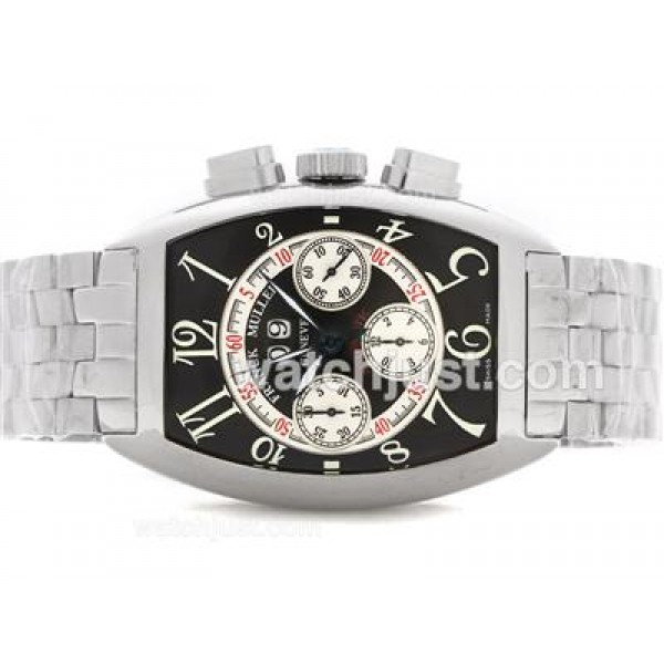 Franck Muller Casablanca Chronograph Swiss Valjoux 7750 Movement with Black Dial S/S