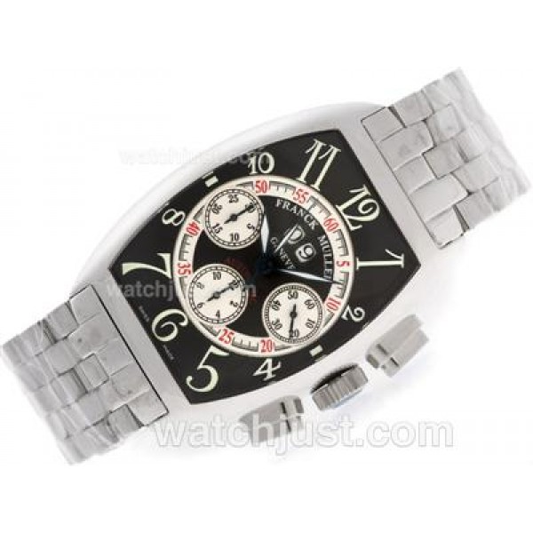 Franck Muller Casablanca Chronograph Swiss Valjoux 7750 Movement with Black Dial S/S