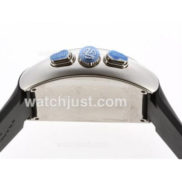Franck Muller Casablanca Chronograph Swiss Valjoux 7750 Movement with Black Dial-Rubber Strap