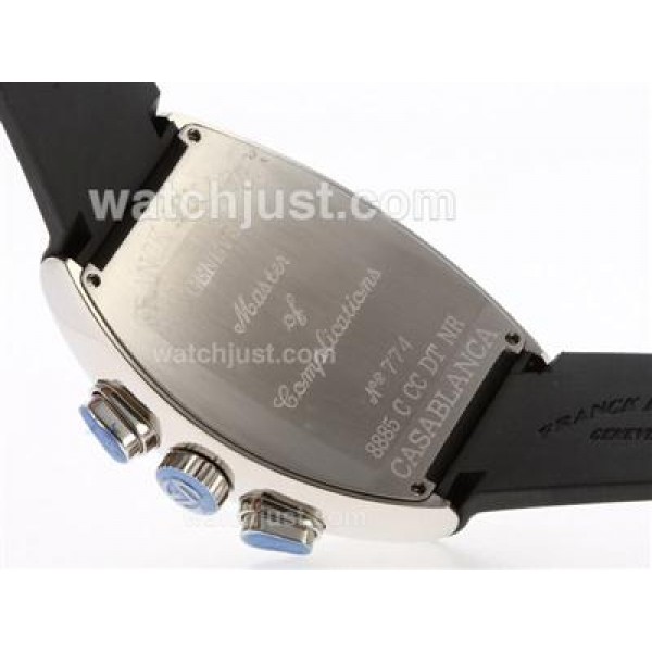 Franck Muller Casablanca Chronograph Swiss Valjoux 7750 Movement with Black Dial-Rubber Strap