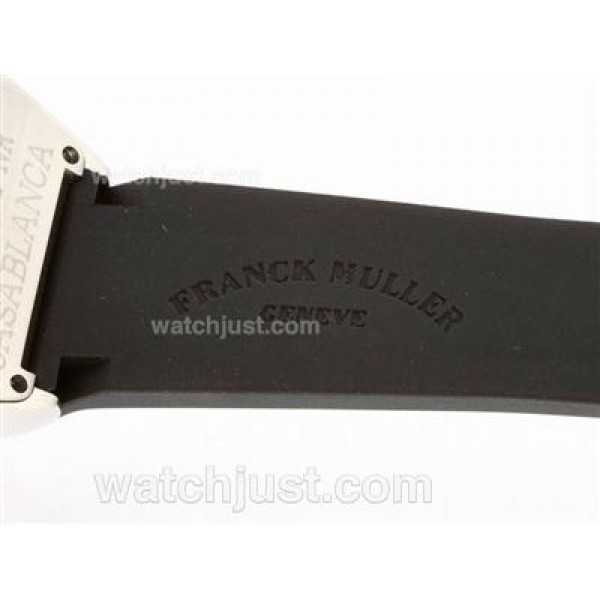 Franck Muller Casablanca Chronograph Swiss Valjoux 7750 Movement with Black Dial-Rubber Strap