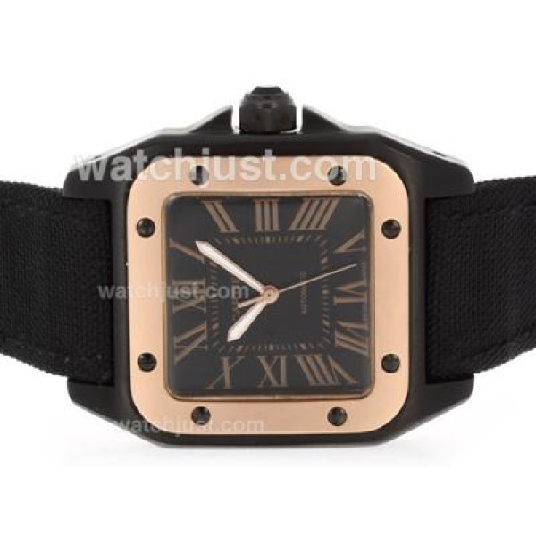 Cartier Santos 100 Automatic PVD Case with Nylon Strap