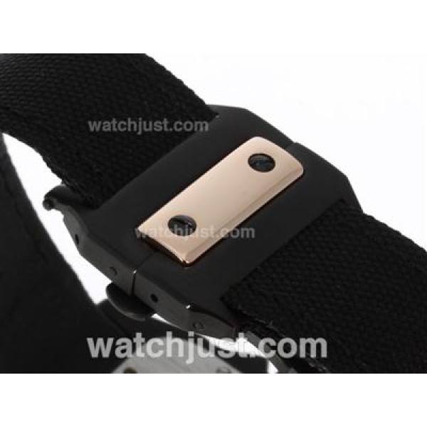 Cartier Santos 100 Automatic PVD Case with Nylon Strap