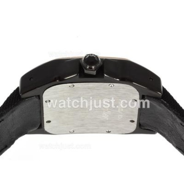 Cartier Santos 100 Automatic PVD Case with Nylon Strap