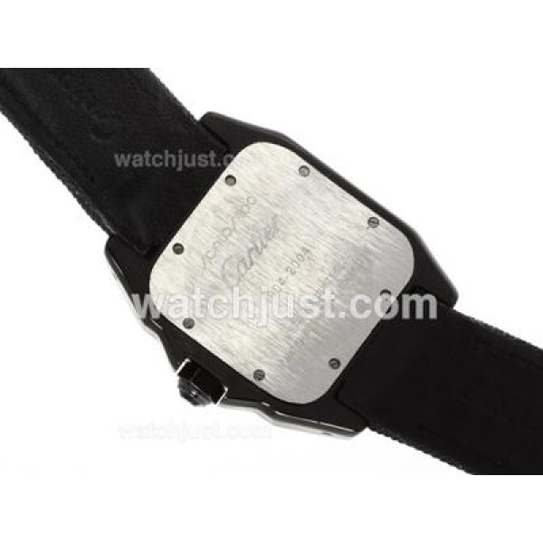 Cartier Santos 100 Automatic PVD Case with Nylon Strap