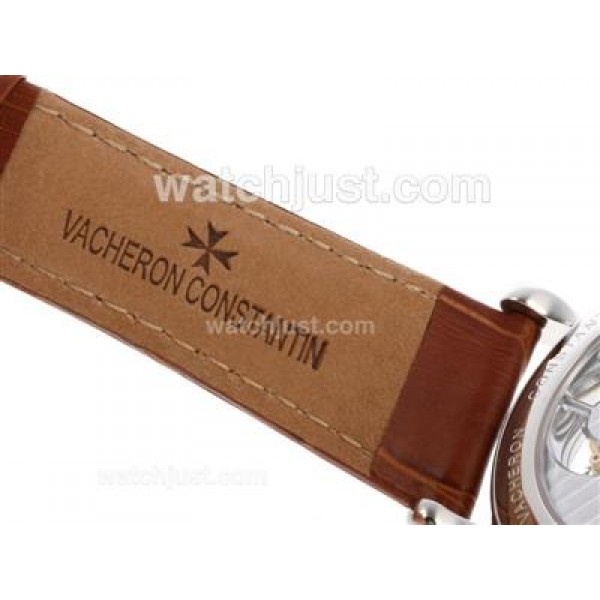 UK Perfect Replica Vacheron Constantin Tourbillon Manual Winding with White Dial Watches