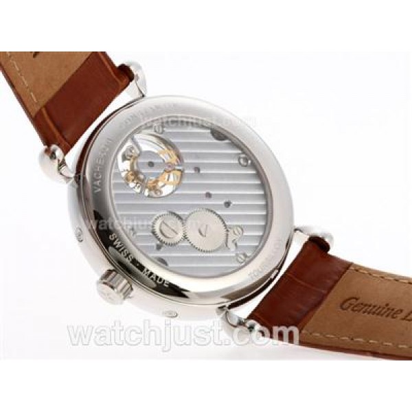 UK Perfect Replica Vacheron Constantin Tourbillon Manual Winding with White Dial Watches
