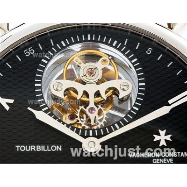 UK Swiss Made Replica Vacheron Constantin Tourbillon Manual Winding with Black Dial Watches