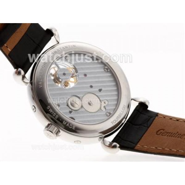 UK Swiss Made Replica Vacheron Constantin Tourbillon Manual Winding with Black Dial Watches
