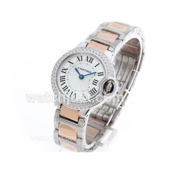 Cartier Ballon bleu de Cartier Two Tone Diamond Bezel With Sapphire Glass-Lady Size