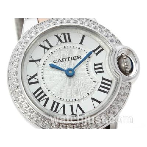 Cartier Ballon bleu de Cartier Two Tone Diamond Bezel With Sapphire Glass-Lady Size