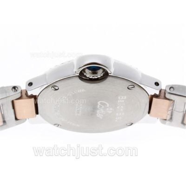 Cartier Ballon bleu de Cartier Two Tone Diamond Bezel With Sapphire Glass-Lady Size