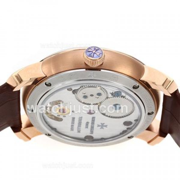 UK Swiss Made Replica Vacheron Constantin Tourbillon Regulateur Manual Winding Rose Gold Case with White Dial Watches
