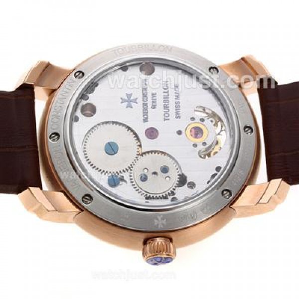 UK Swiss Made Replica Vacheron Constantin Tourbillon Regulateur Manual Winding Rose Gold Case with White Dial Watches