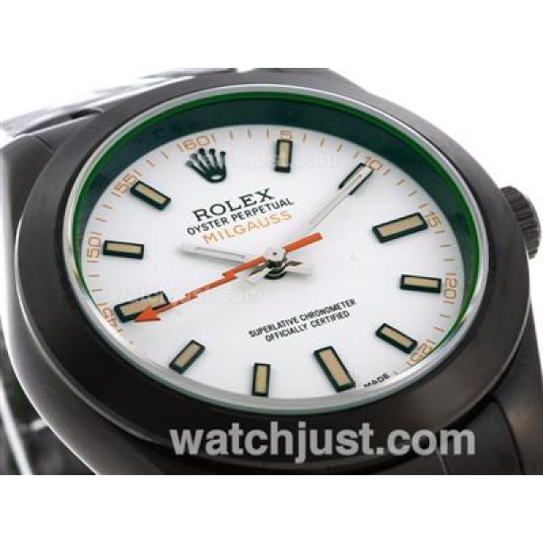 High Quality Rolex Milgauss Replica Watches With White Dials For Sale
