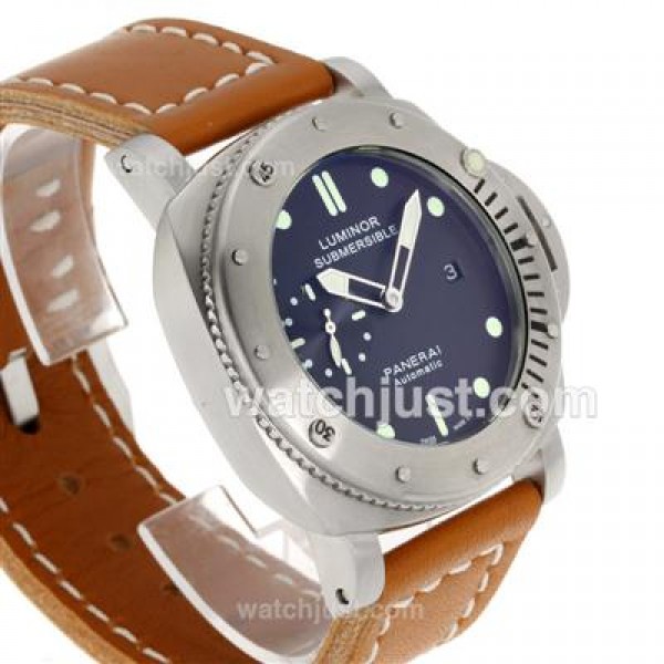 Panerai Luminor Submersible Automatic with Black Dial-Leather Strap 47MM