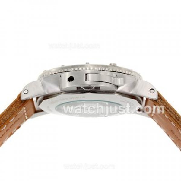 Panerai Luminor Submersible Automatic with Black Dial-Leather Strap 47MM