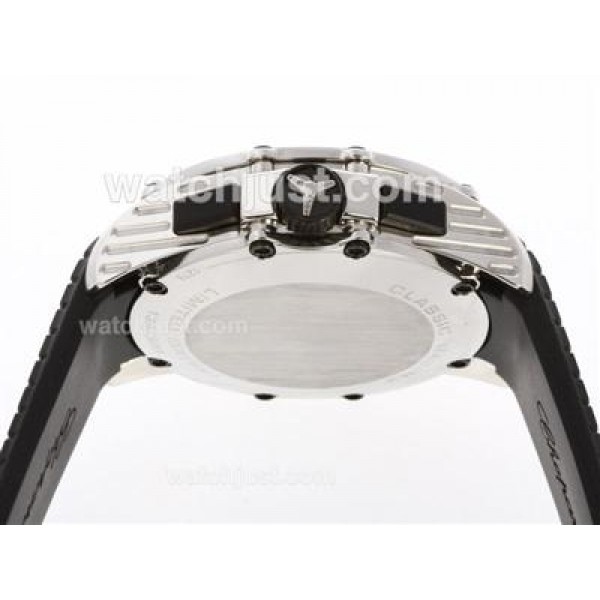 Chopard Classis Racing Swiss Valjoux 7750 Movement with Black Dial-Rubber Strap
