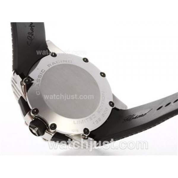 Chopard Classis Racing Swiss Valjoux 7750 Movement with Black Dial-Rubber Strap