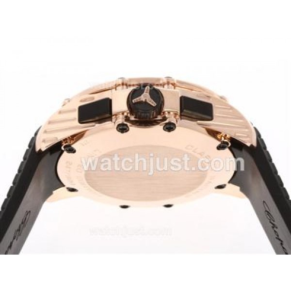 Chopard Classis Racing Swiss Valjoux 7750 Movement Rose Gold Case with Brown Dial-Rubber Strap