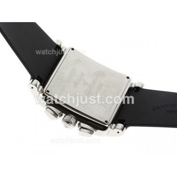 Franck Muller Conquistador Chronograph Swiss Valjoux 7750 Movement with White Dial-Rubber Strap