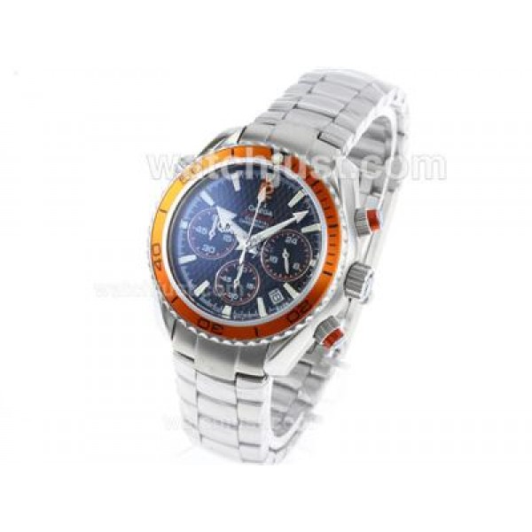 Omega Planet Ocean 007 Quantum Of Solace Edition Working Chronograph with Orange Bezel-Lady Size